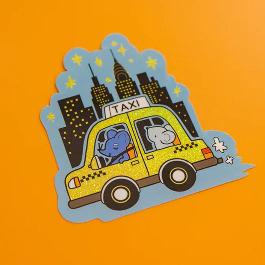 NYC Taxi Ride Vinyl Sticker (Holographic)