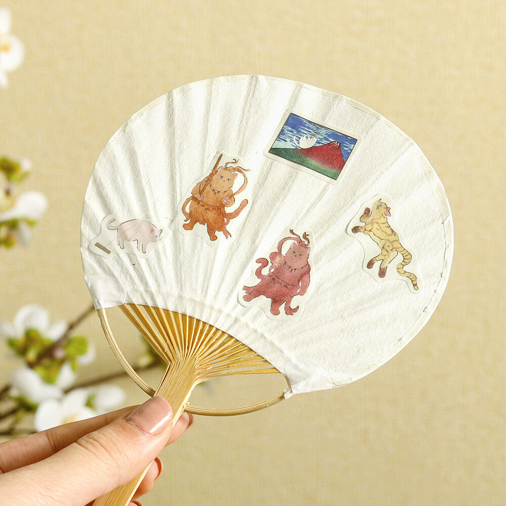 Nyapanese Art Neko Washi Stickers - Yellow Tan