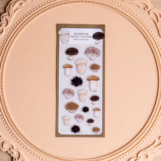 Oishii Mushroom Die-Cut Tile Stickers