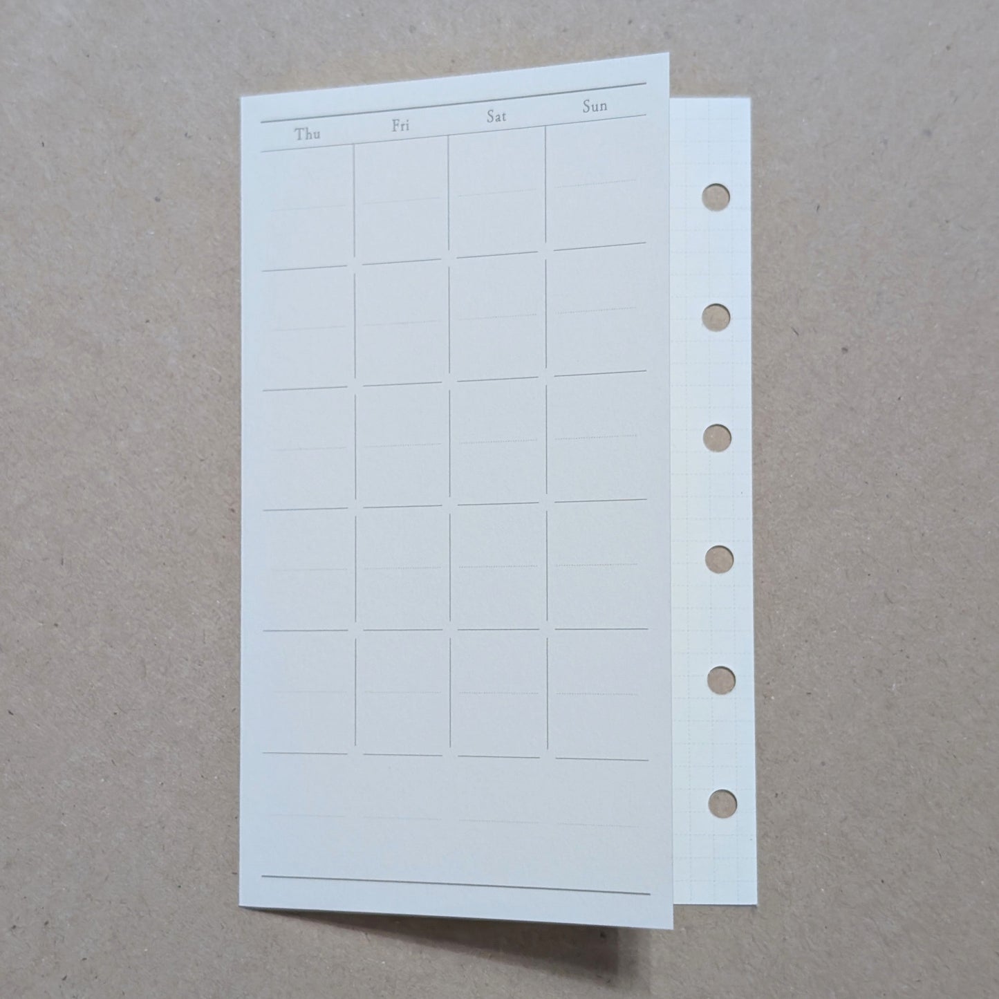 Crena Monthly Planner Organiser Refill - A7/M6