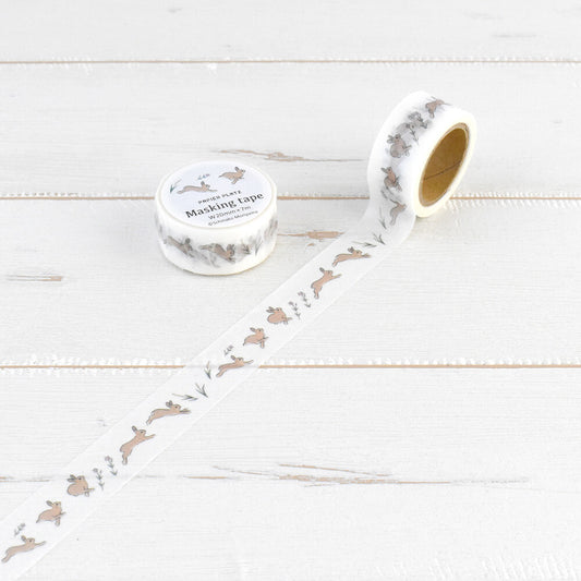Wild rabbit Washi Tape designed by illustrator Shinako Moriyama.