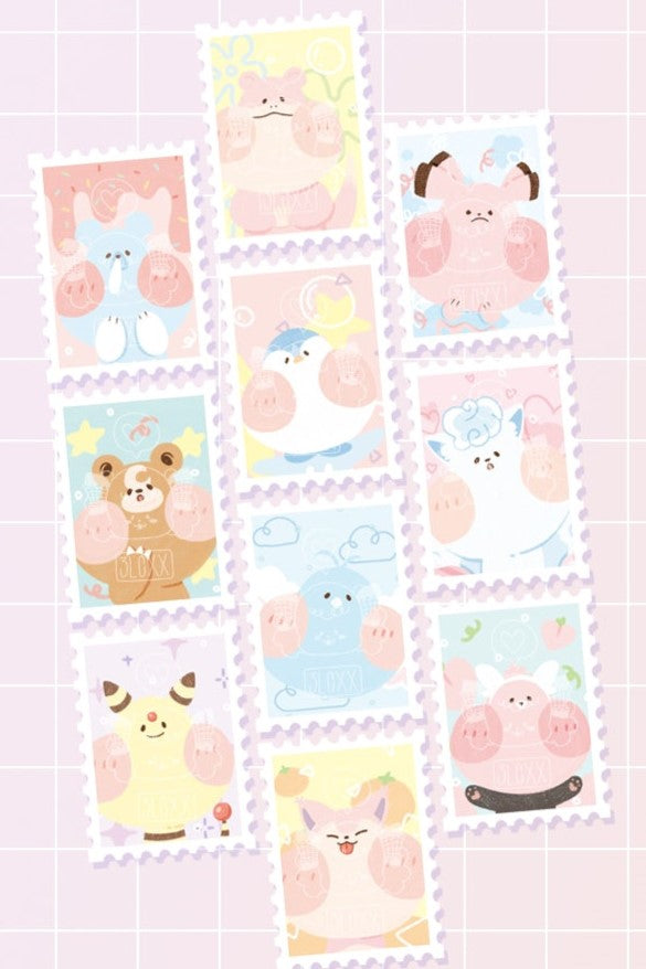 Chubbimon Stamp Washi Tape - Pastel Party