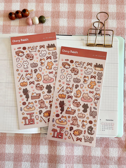 Playful Cats: Sticker Sheet