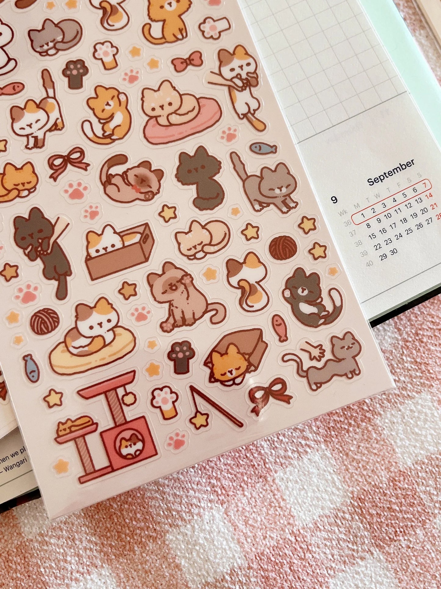 Playful Cats: Sticker Sheet