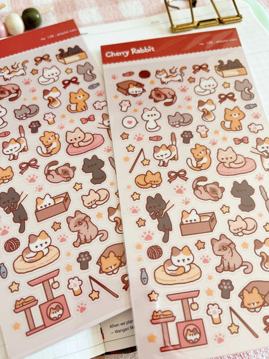 Playful Cats: Sticker Sheet
