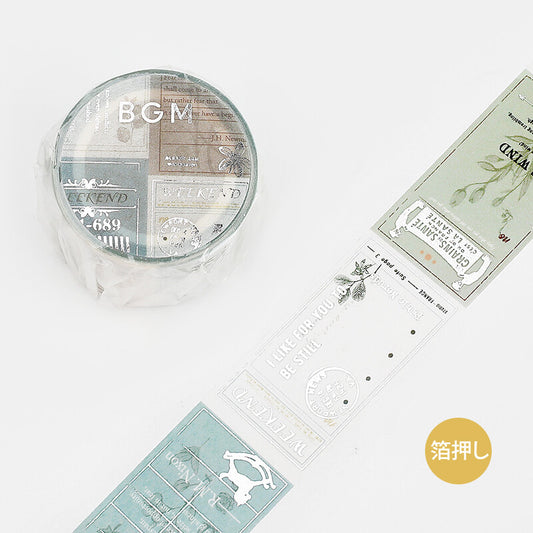 Poem Botanica Silver Foil-stamped Washi Tape