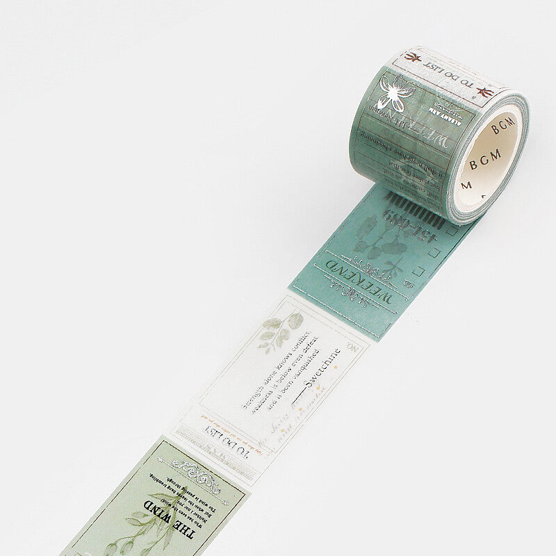 Poem Botanica Silver Foil-stamped Washi Tape