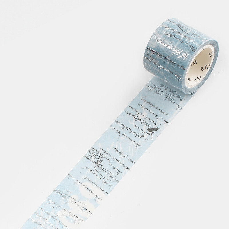 Poem Essay Silver Foil-stamped Washi Tape