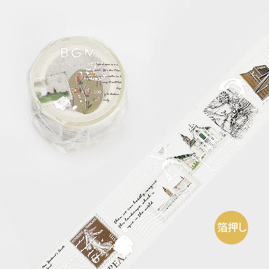 Poem Letter Silver Foil-stamped Washi Tape