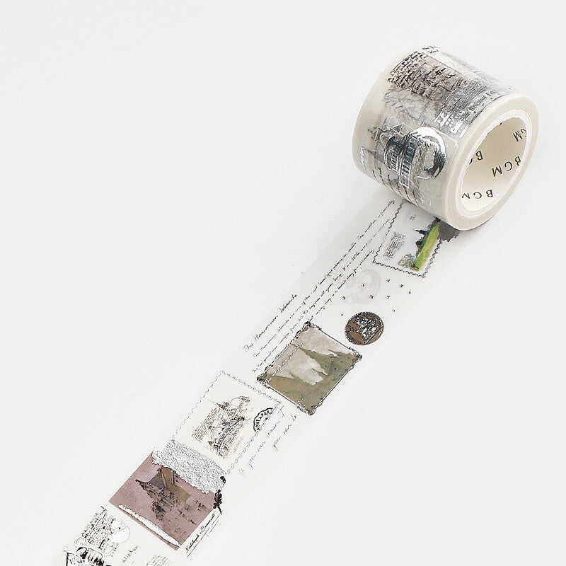 Poem Letter Silver Foil-stamped Washi Tape