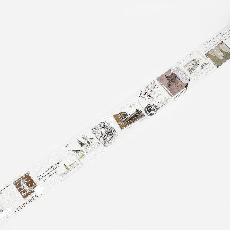 Poem Letter Silver Foil-stamped Washi Tape