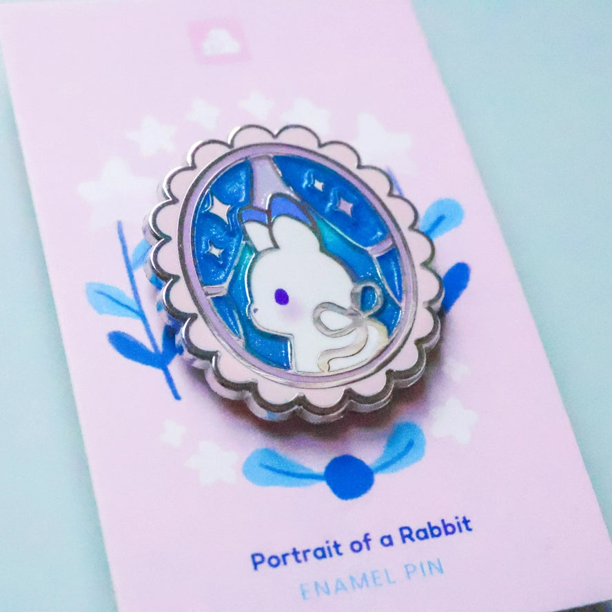 Portrait of a Rabbit Enamel Pin