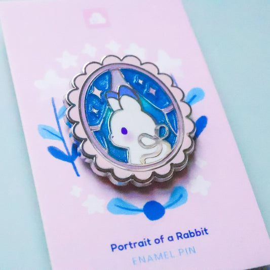 Portrait of a Rabbit Enamel Pin