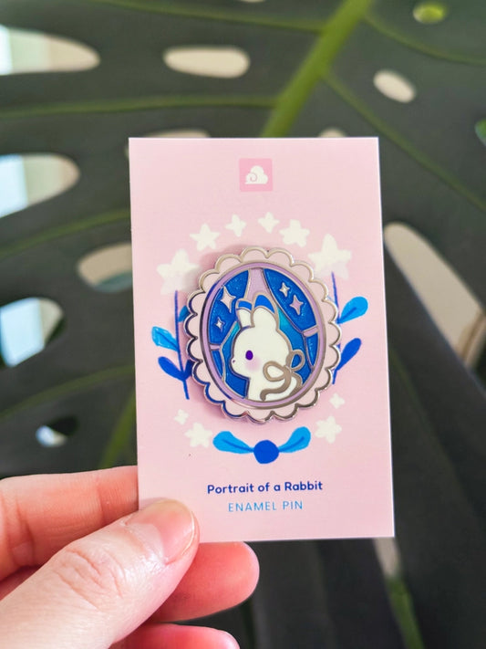 Portrait of a Rabbit Enamel Pin