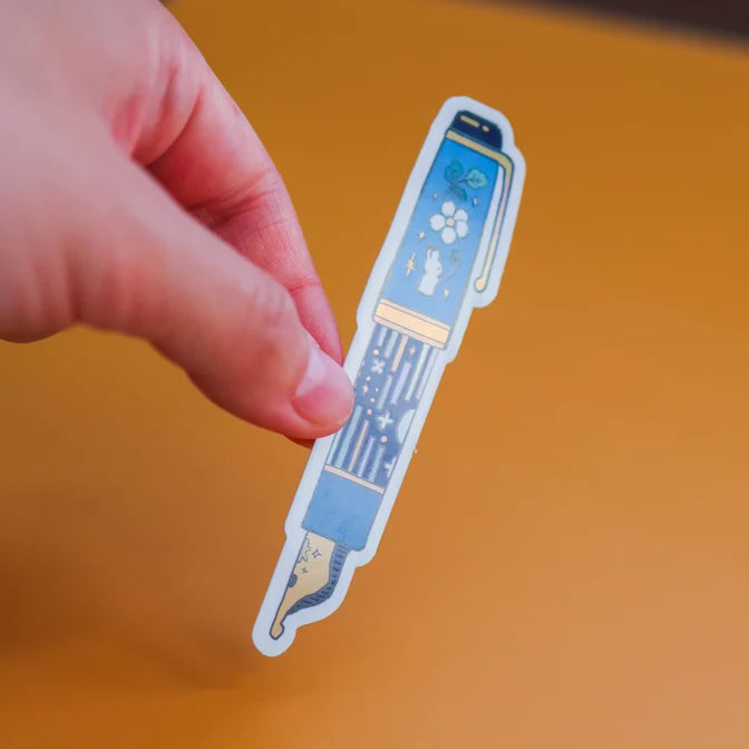 Rabbit Fountain Pen Vinyl Sticker (Holographic)