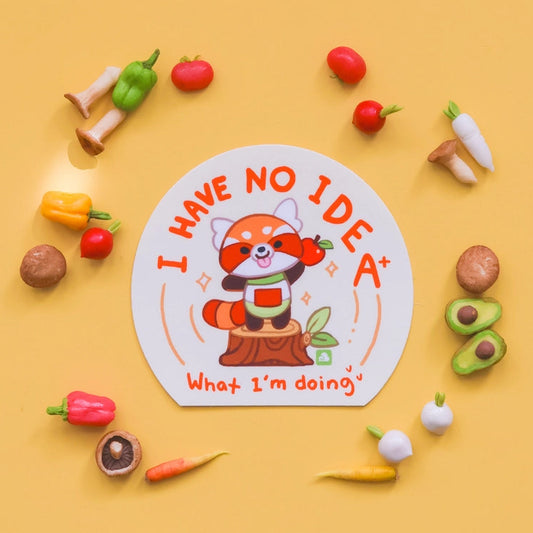 Friendly Red Panda - I Have No Idea Vinyl Sticker