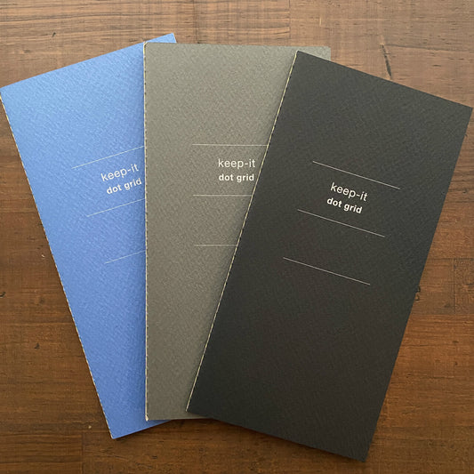 Keep-It A5 Slim Seibundo Dot Inserts (Blue, Black, Grey) - 3 per pack