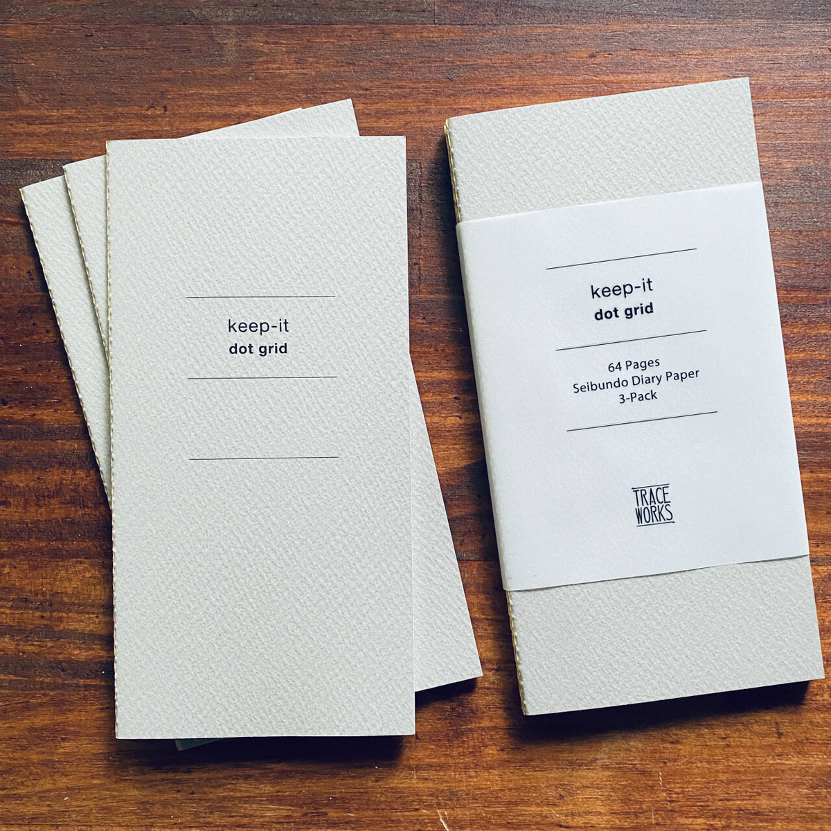 Keep-It A5 Slim Seibundo Dot Inserts (Light Grey) - 3 per pack