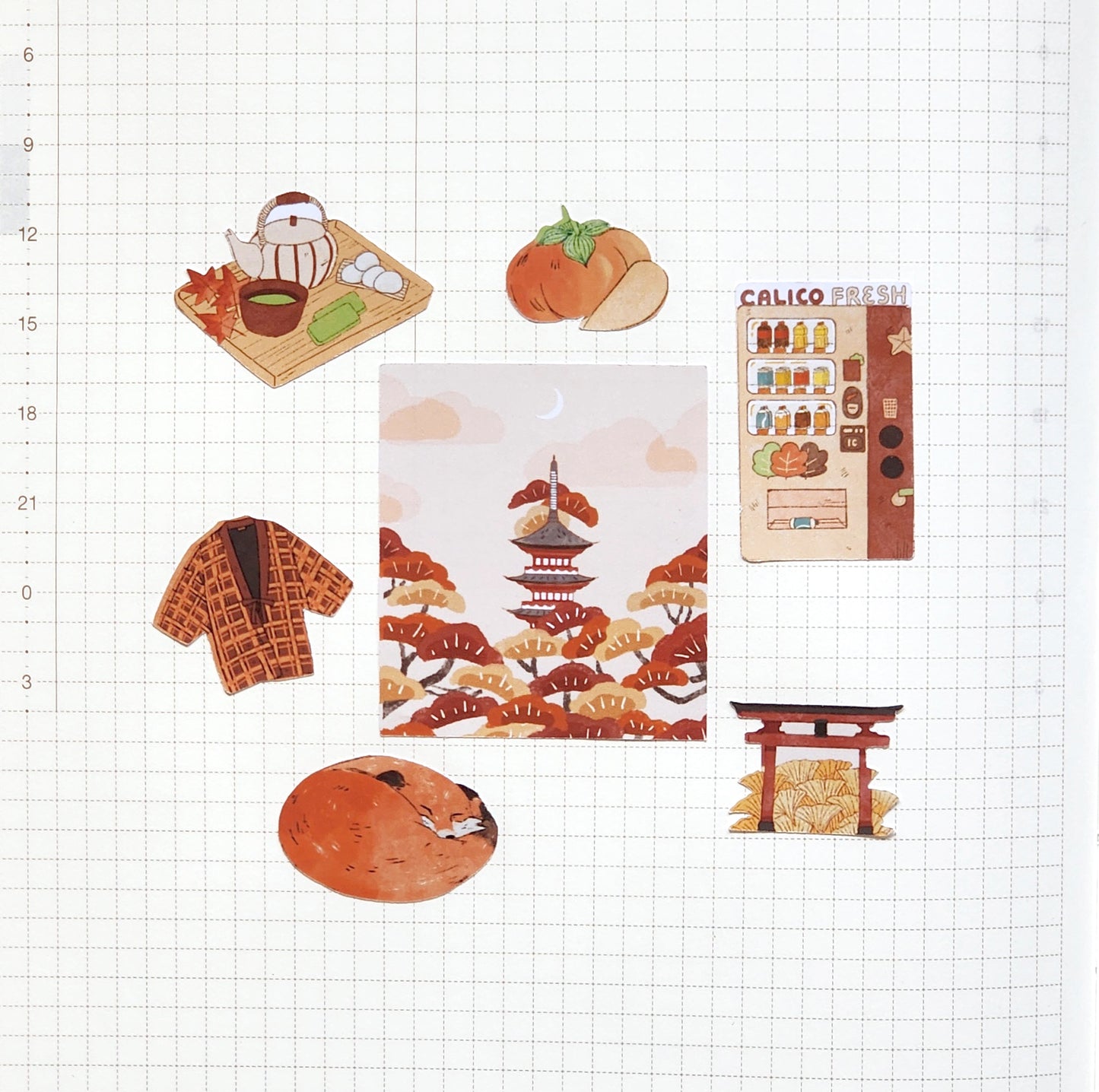 Autumn in Japan Memory Sticker Sheet