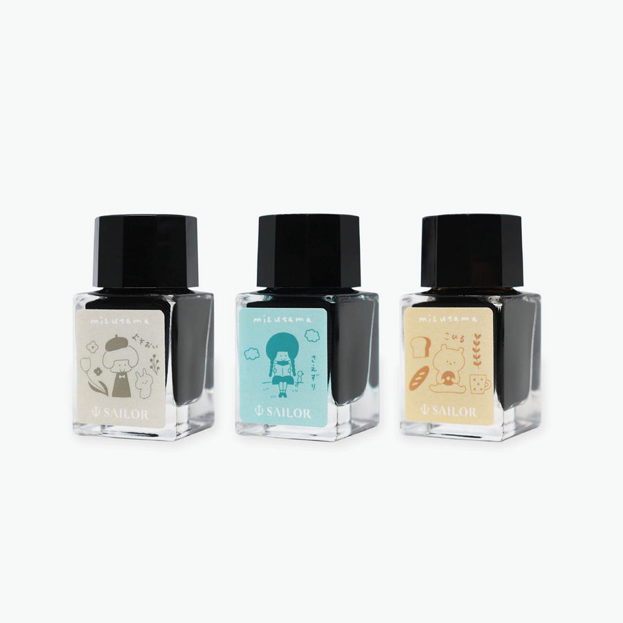 Sailor Limited Edition Mizutama 3 Colour Fountain Pen Ink Set