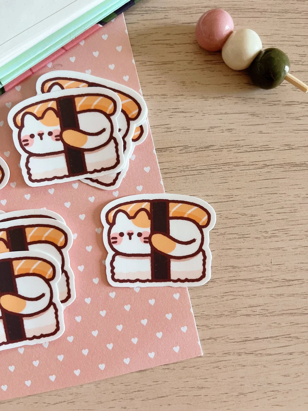 Salmon Nigiri Sushi Cat Sticker
