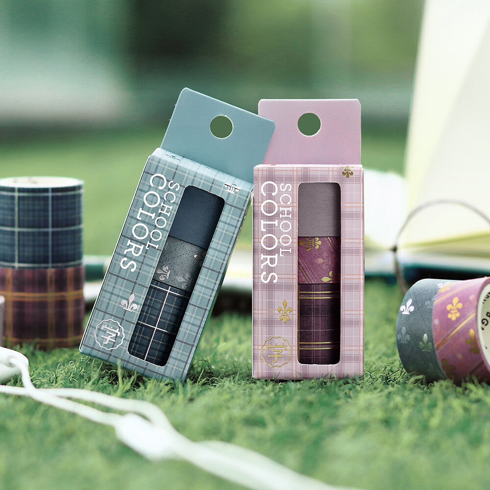 Japanese School Colours Foil Stamped Washi Tape Set