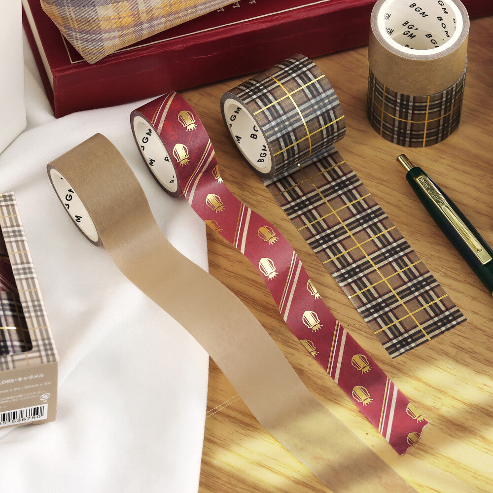 School Colours Foil Stamped Washi Tape Set - Caramel