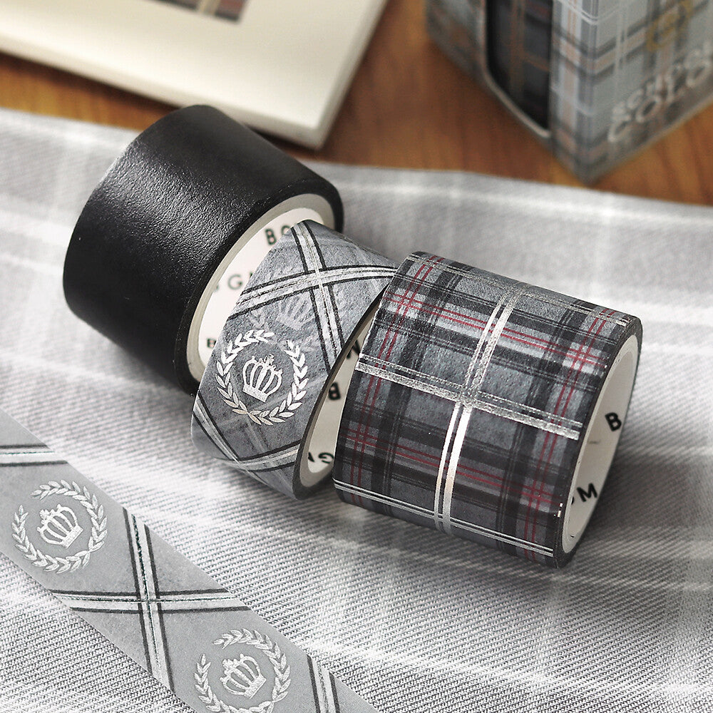 School Colours Foil Stamped Washi Tape Set - Gray