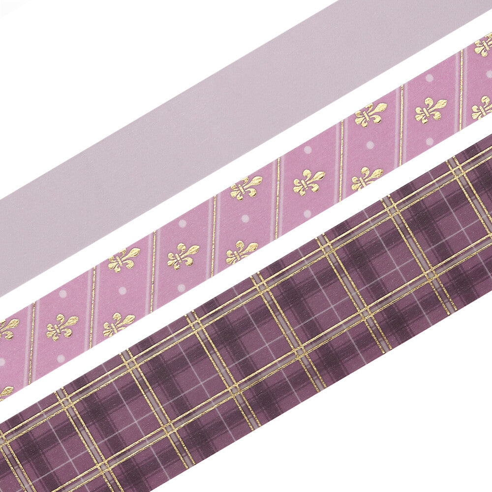 Japanese School Colours Foil Stamped Washi Tape Set - Mauve Pink