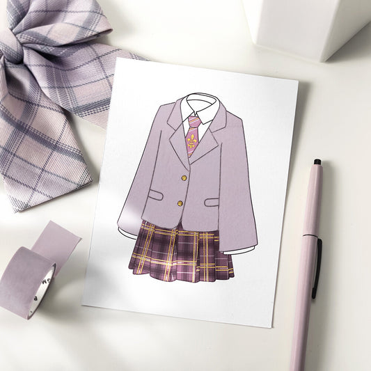 Japanese School Colours Foil Stamped Washi Tape Set - Mauve Pink