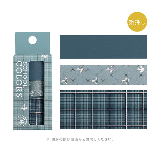 School Colours Foil Stamped Washi Tape Set - Smoke Blue
