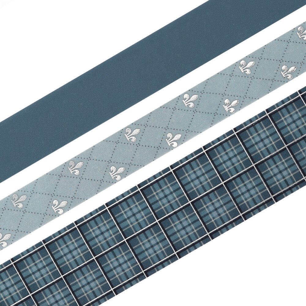 School Colours Foil Stamped Washi Tape Set - Smoke Blue