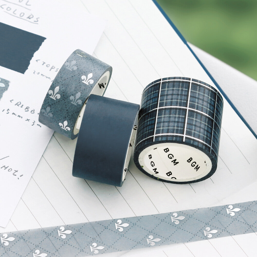 School Colours Foil Stamped Washi Tape Set - Smoke Blue