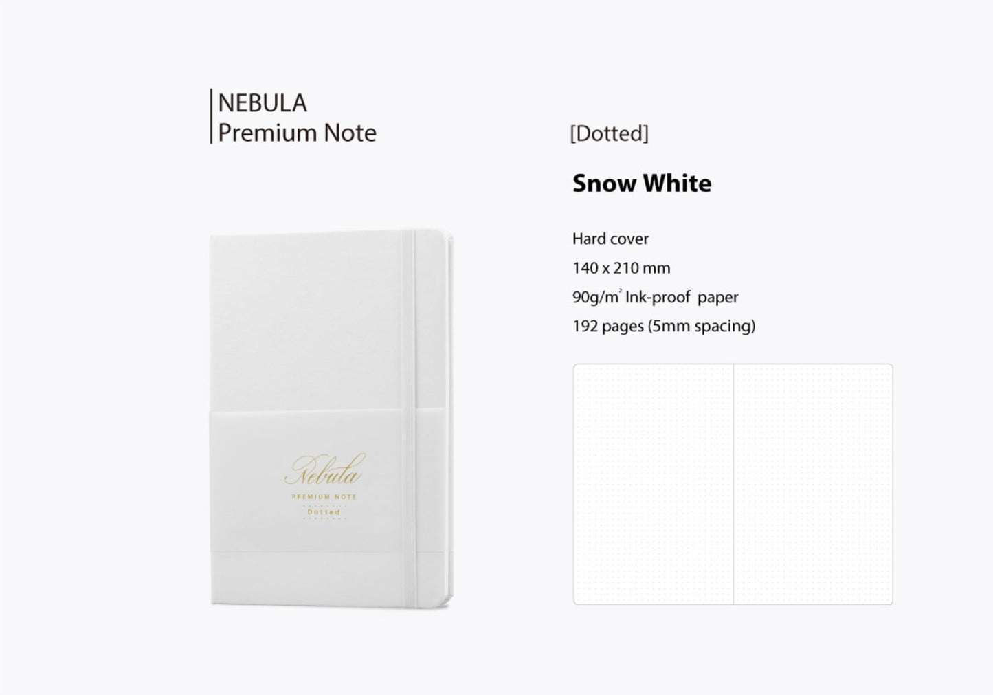 Nebula A5 Premium Note - Snow White (Dot Grid)