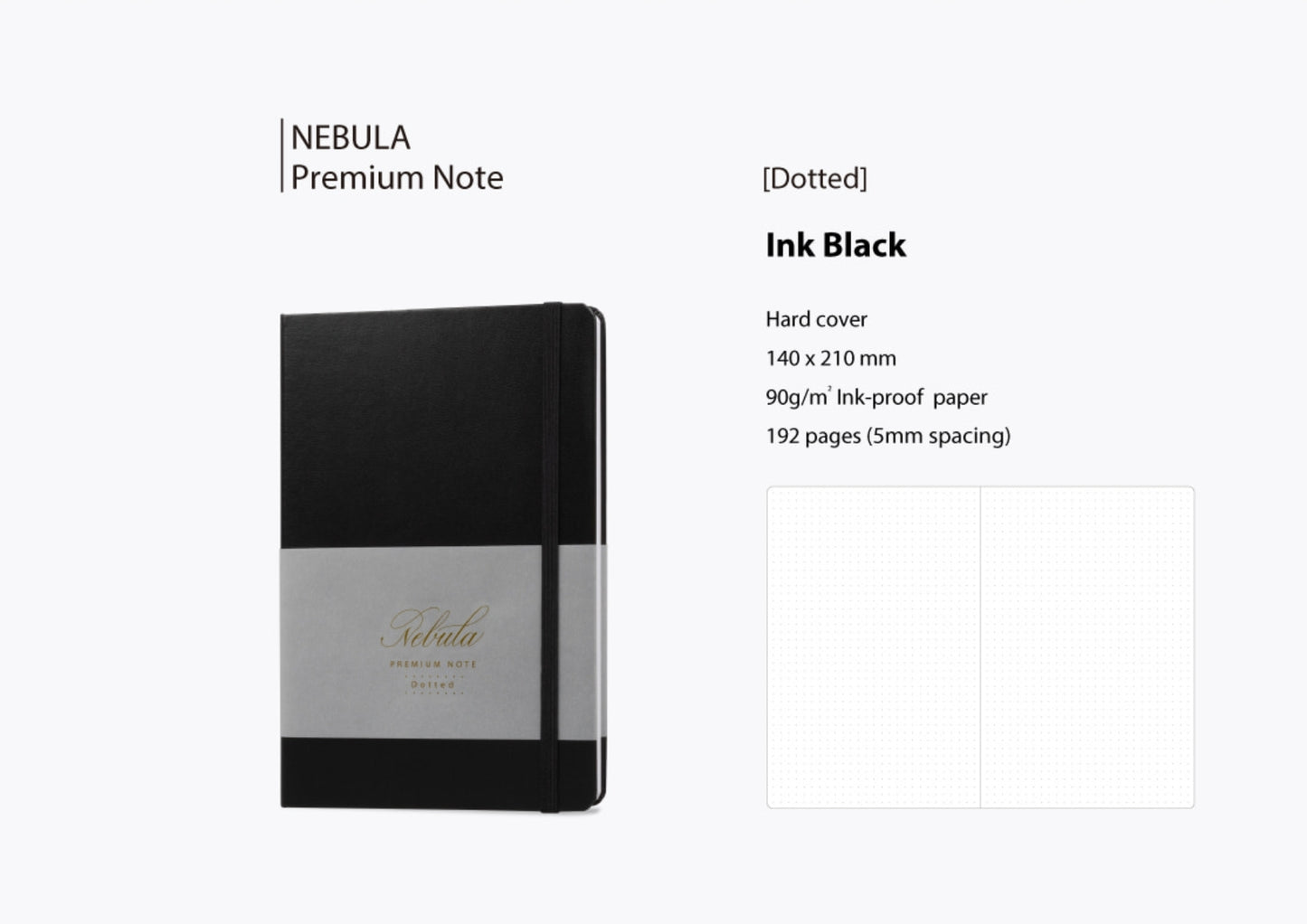 Nebula A5 Premium Note - Ink Black (Dot Grid)