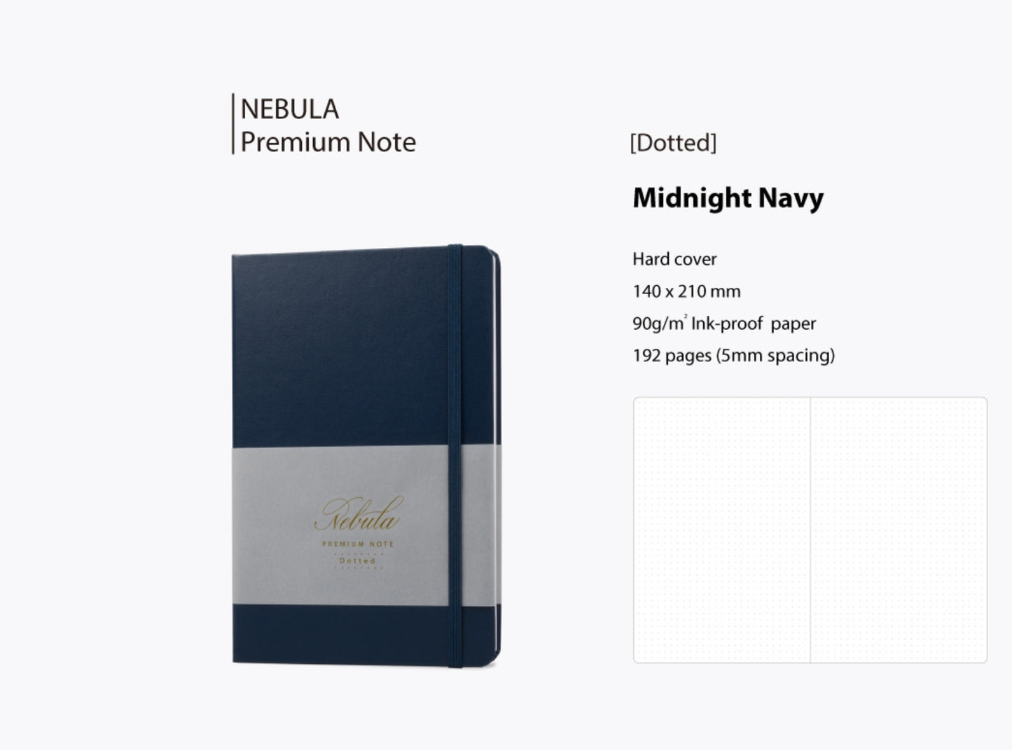 Nebula A5 Premium Note - Midnight Navy (Dot Grid)