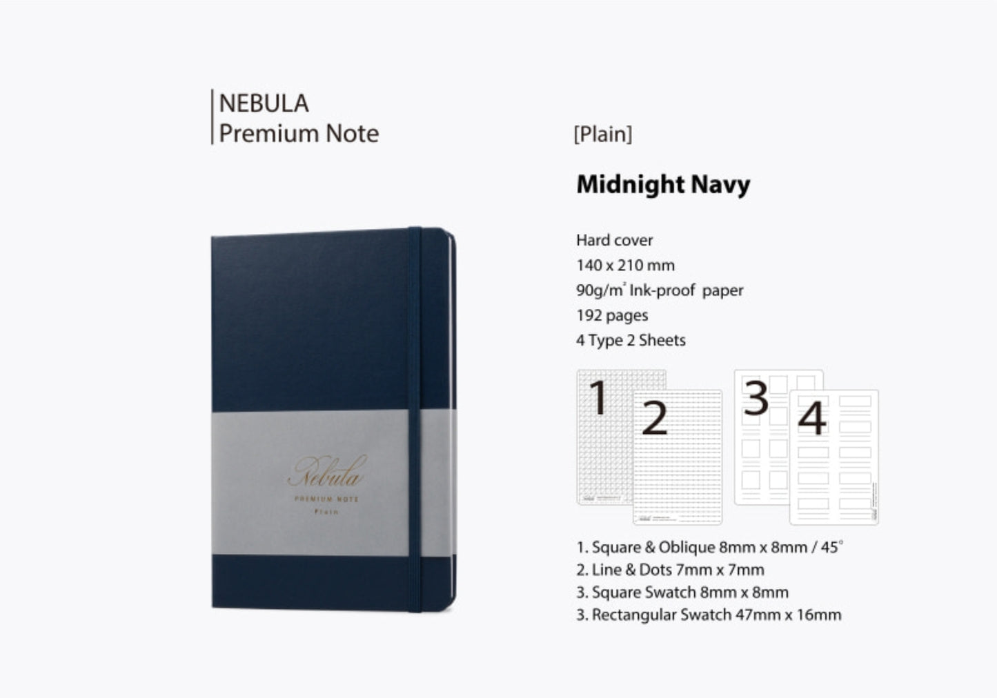 Nebula A5 Premium Note - Midnight Navy (Plain)