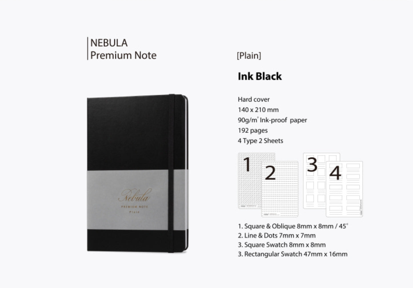 Nebula A5 Premium Note - Ink Black (Plain)