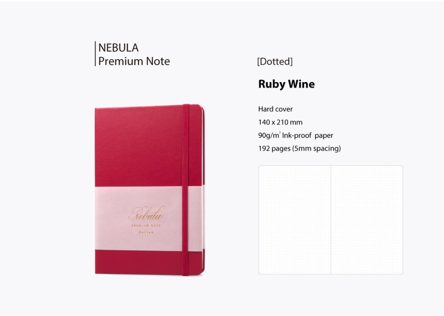 Nebula A5 Premium Note - Ruby Wine (Dot Grid)