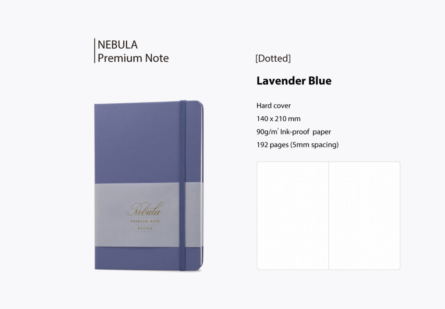 Nebula A5 Premium Note - Lavender Blue (Dot Grid)