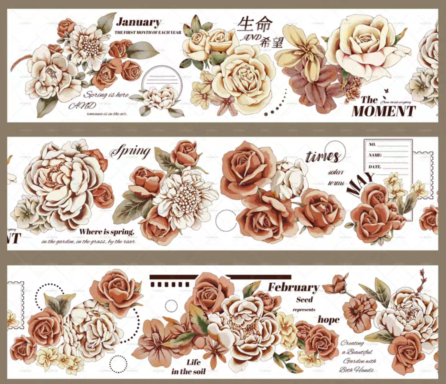 Vintage Roses Washi Tape