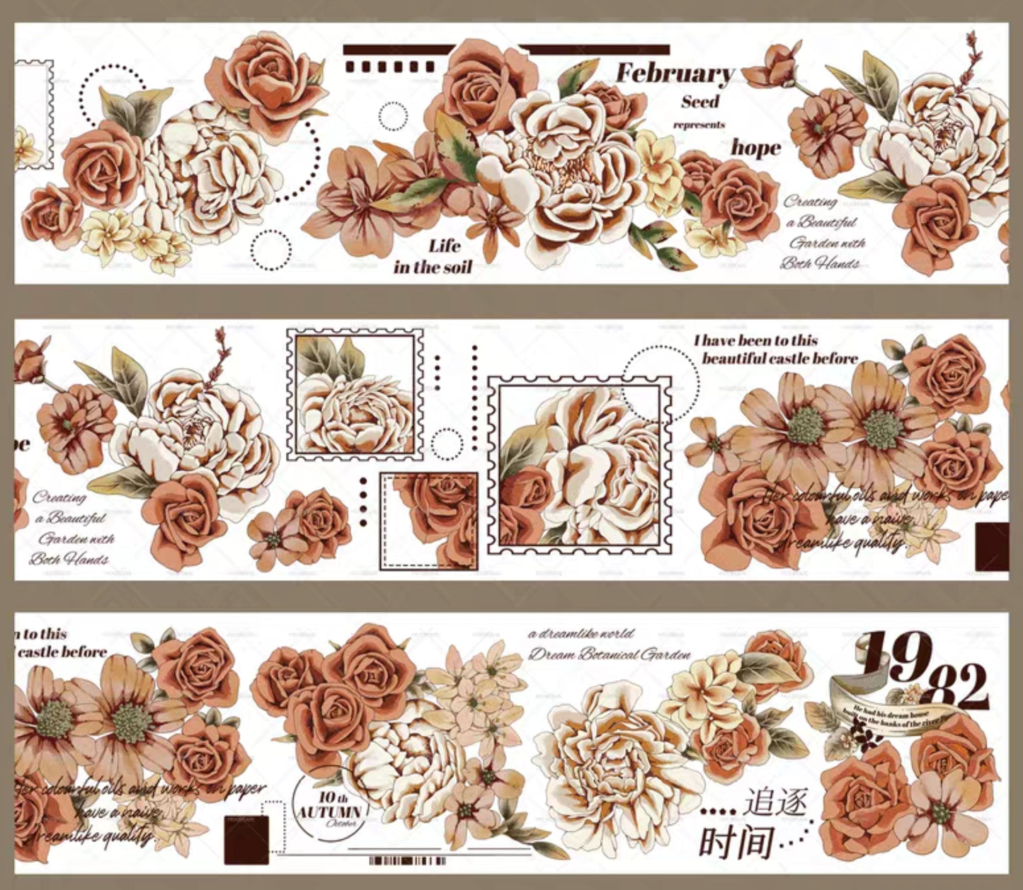 Vintage Roses Washi Tape