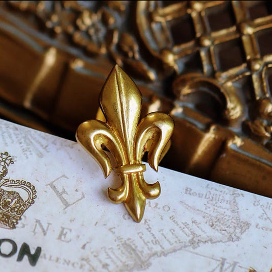 Victorian Gilt Brass Clip - Fleur-de-Lis