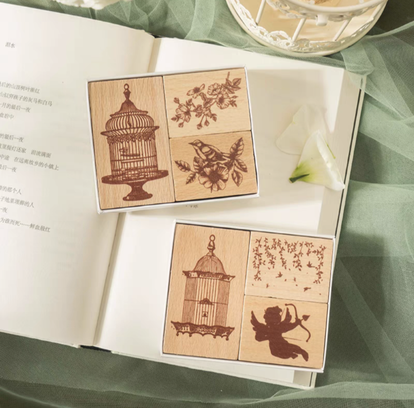 Songbird Secret Garden Wooden Stamp