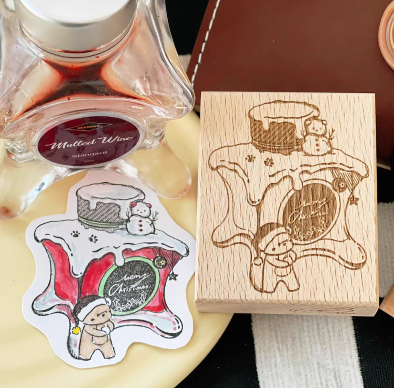 Christmas Ink Bottle Stamp