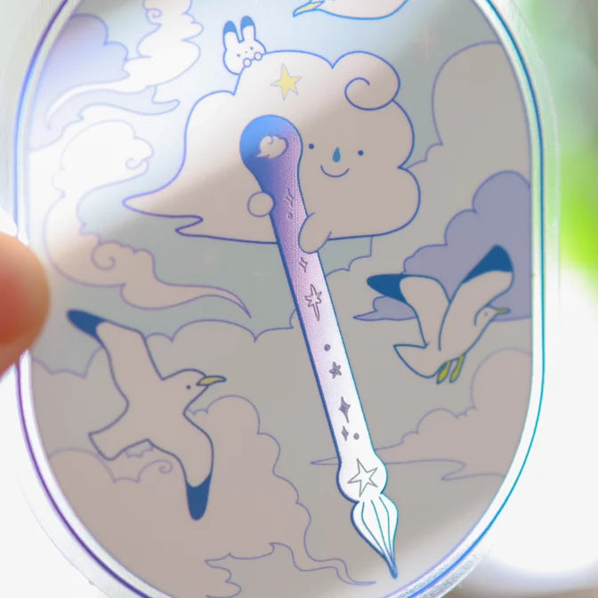Sky Glass Pen Vinyl Sticker (Transparent)
