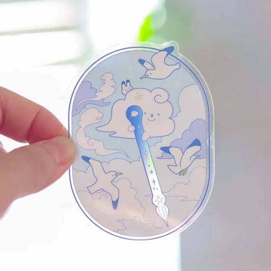 Sky Glass Pen Vinyl Sticker (Transparent)