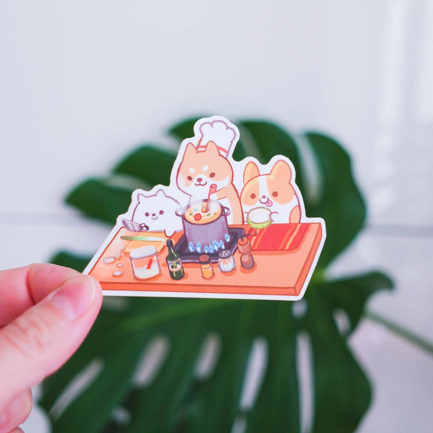 Soup Season - Corgi, Shiba, and Pom Vinyl Sticker