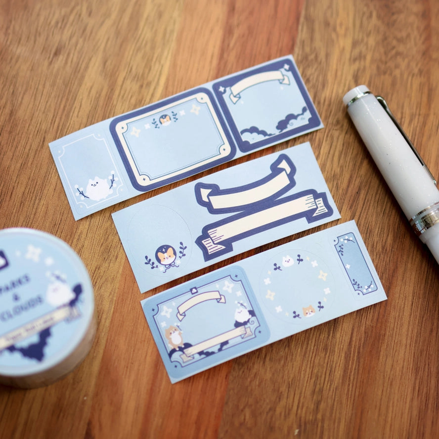 Sparkles and Clouds (Kiss Cut) Paper Roll Labels