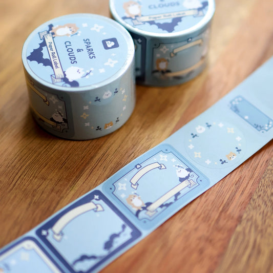 Sparkles and Clouds (Kiss Cut) Paper Roll Labels